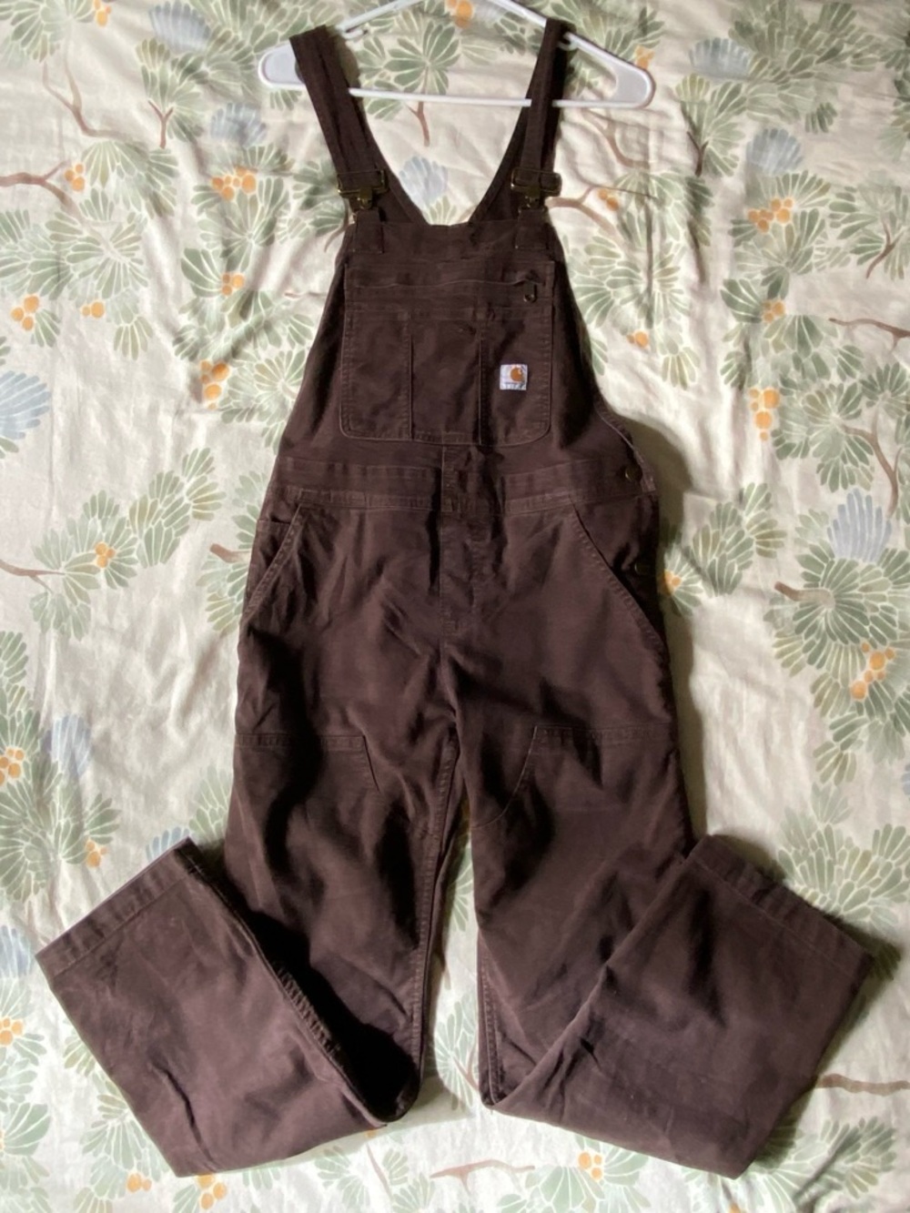 Carhartt Women's Brown Workwear Bib Overalls with Adjustable Straps